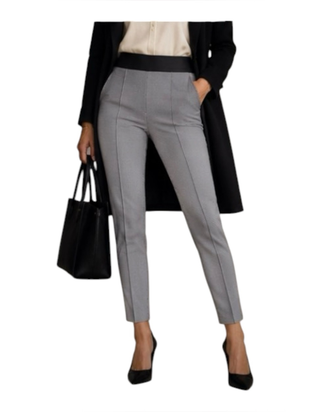 BOSS Hugo Boss Talmire Cigarette Pants Houndstooth Side Zip Stretch Size 6 New